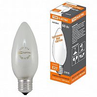 Лампа накаливания Свеча матовая 60 Вт-230 В-Е27 |  код. SQ0332-0020 |  TDM